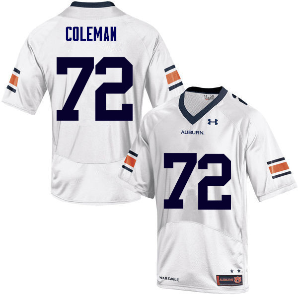 Auburn Tigers Men's Shon Coleman #72 White Under Armour Stitched College NCAA Authentic Football Jersey VNH2574JZ